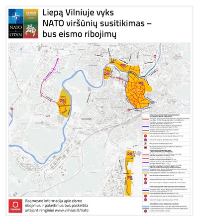 Ribojimai NATO renginio metu.