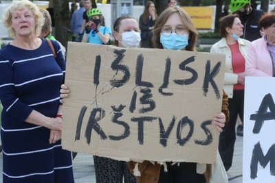 Kaune vyko bendruomenių protesto akcija prieš merą V. Matijošaitį