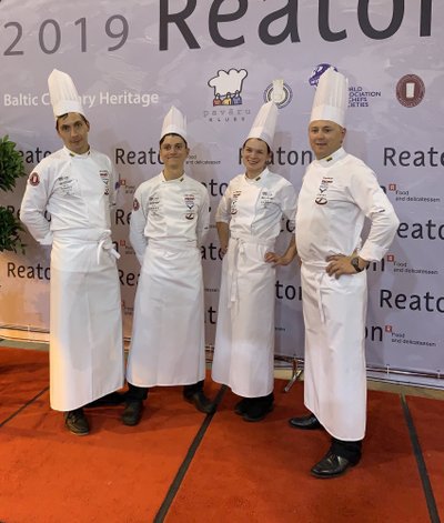 Lietuvos komanda: Vilius Ručinskas, Erikas Janerikas, Toma Piskarskaitė, Tomas Rimydis - Baltic Culinary Heritage 2019