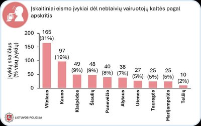 Eismo įvykių statistika pirmąjį 20024 metų pusmetį