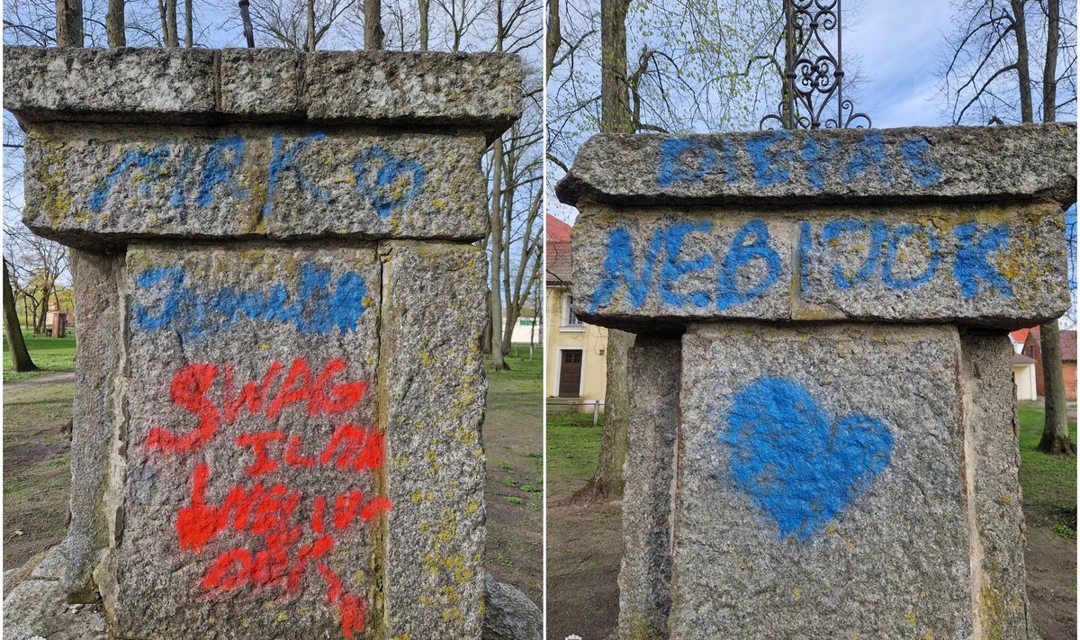 Rusnėje vandalai išniekino paminklą