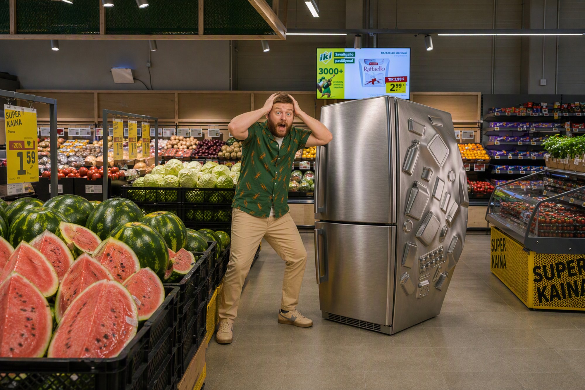 Iki gives away a full fridge of food: a different shopper wins daily