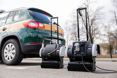 Demonstracinis Aplinkos apsaugos departamento automobilių taršos patikrinimas Vilniuje