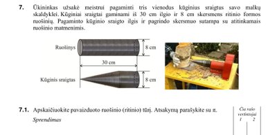 10 klasės matematikos PUPP užduotis (NEC nuotr.)