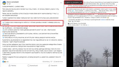 Kauno savivaldybės pasiteisinimai ir Meteorologijos tarnybos pranešimas apie plikledį