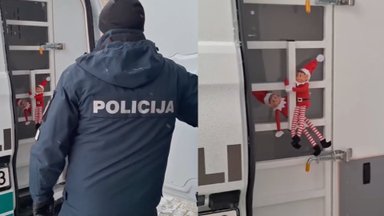 Lietuvos policija pasidalijo nuotaikingu vaizdo įrašu: sučiupo nenaudėlius, namuose krečiančius išdaigas