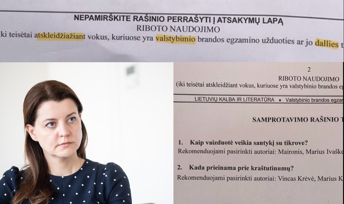 Ministrė Monika Navickienė ir klaidos egzamino užduotyse