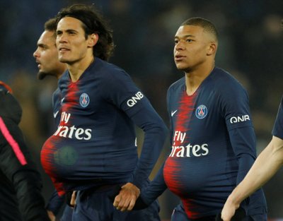 Edisonas Cavani ir Kylianas Mbappe