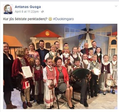 Antano Guogos feisbuko įrašas