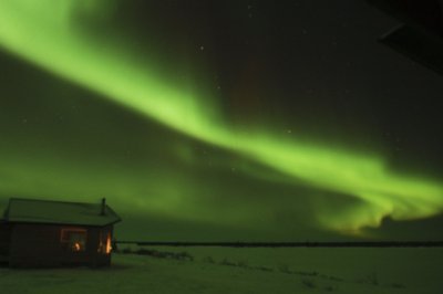 Šiaurės pašvaistė netoli Churchill, Manitoba (Kanada)