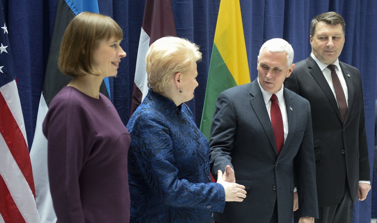 Kersti Kaljulaid, Dalia Grybauskaitė, Mike Pence, Raimonds Vejonis