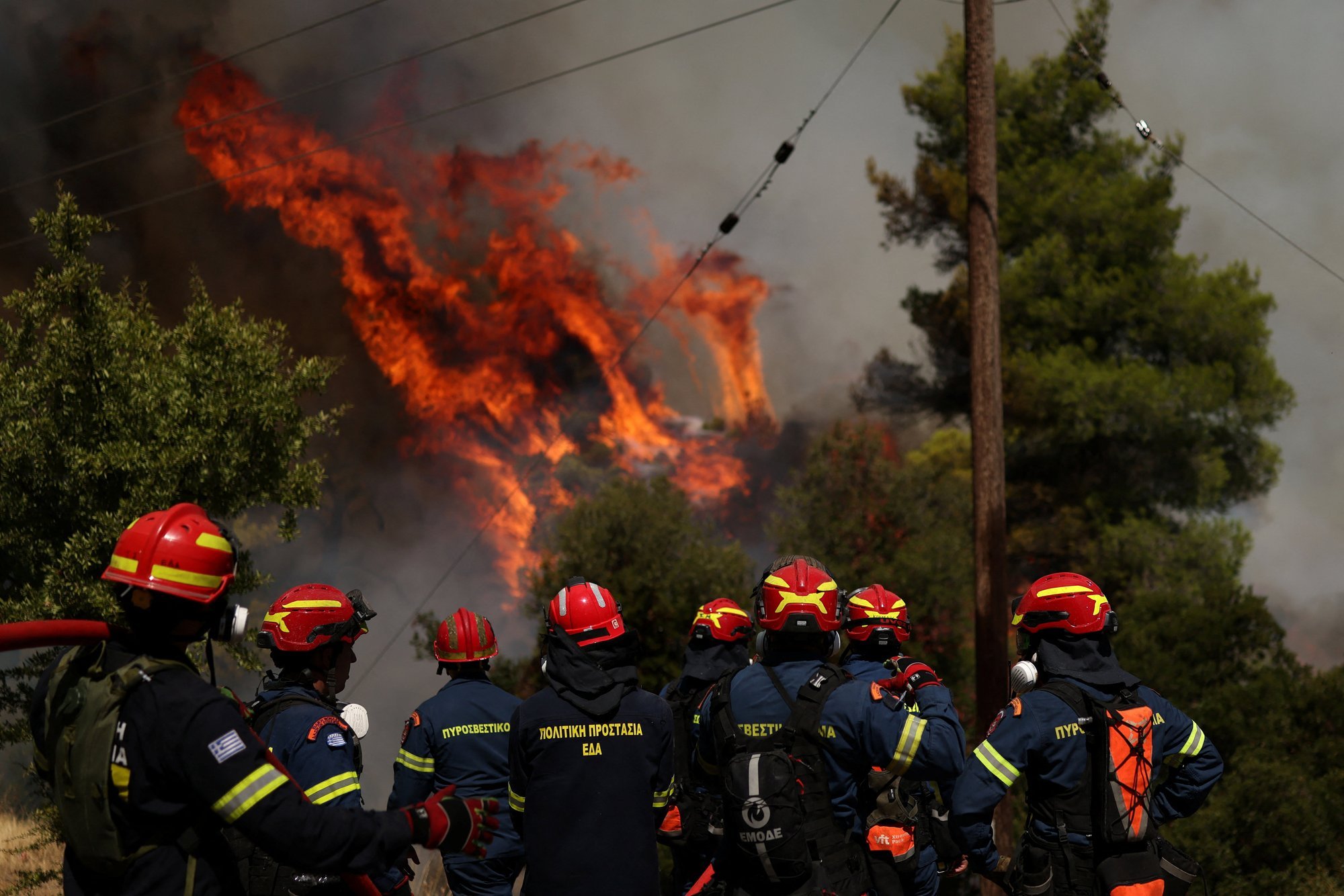 Devastating fires scorch vast areas of Greece, destroying thousands of hectares
