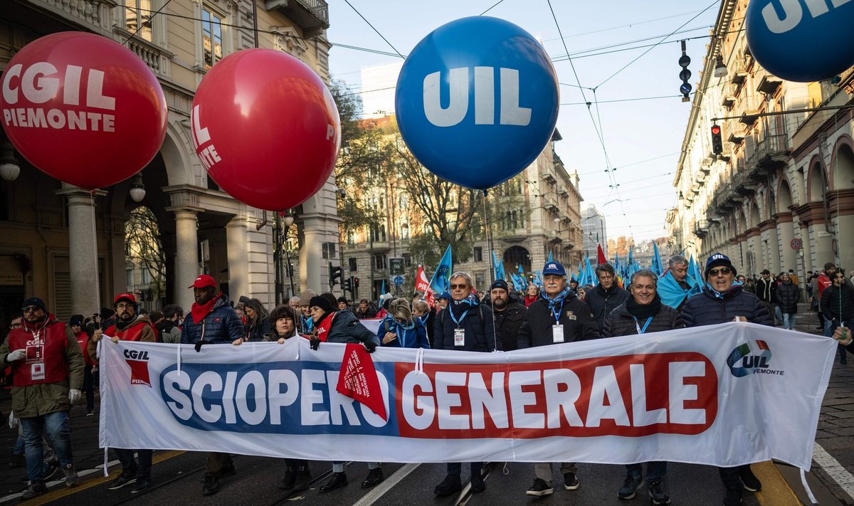 Italijos profesinės sąjungos penktadienį pradėjo streiką, labiausiai apėmusį viešąjį sektorių