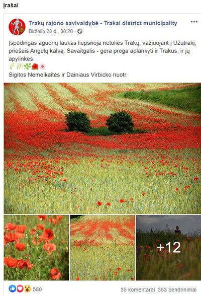 Trakų raj. sav. aguonų lauko reklama