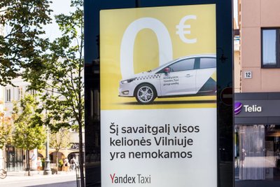 Yandex Taxi ad in in Vilnius