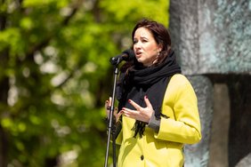 Profsąjungų atstovai surengė tradicines Gegužės 1-osios eitynes: ragina kovoti už demokratiją darbe ir pasaulyje