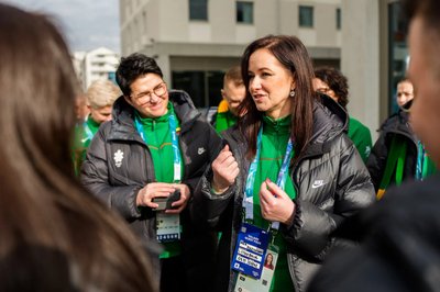 Premjerė Inga Ruginienė aplankė Lietuvos olimpiečius