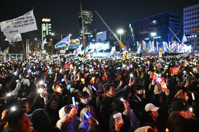 Protestas prie Nacionalinės Asamblėjos Pietų Korėjoje