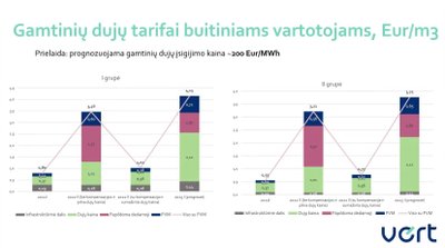 Prognozuojama dujų kaina buitiniams vartotojams