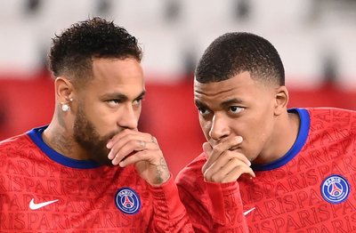 Neymaras ir Kylianas Mbappe