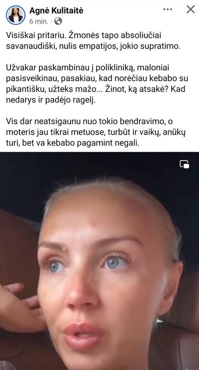 Agnė Kulitaitė pašaipiai pakomentavo Gintarės Albrichtės istoriją 