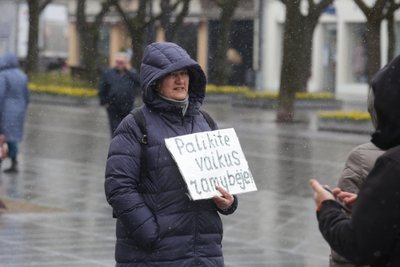 Kaune vyko protesto akcija prieš profilaktinį mokinių testavimą