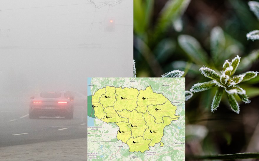Naktį visoje Lietuvoje – meteorologų įspėjimai dėl pavojingų reiškinių: tęsis ir ryto valandomis Lietuvos hidrometeorologijos tarnyba (LHMT) skelbia, kad visose šalies apskrityse šiąnakt formuosis pavojingi meteorologiniai reiškiniai – šalna ir rūkas.