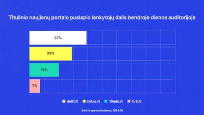 Titulinio naujienų portalo puslapio lankytojai bendroje auditorijoje