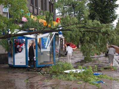 Lietus ir kruša Kaune 