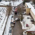Vaizdai iš drono: gaisras garažų masyve Vilniuje
