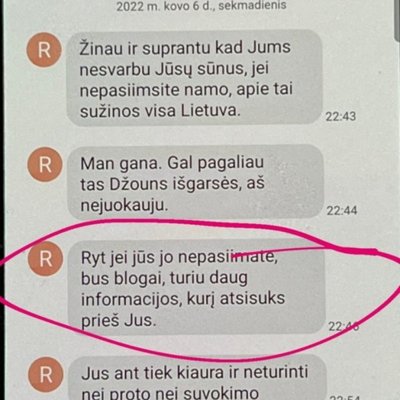 Tariamai Ruslano siųstos žinutės merginos artimiesiems