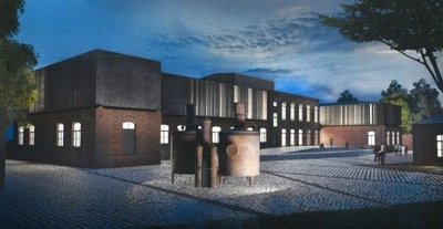 Rekonstruoto Panevėžio konservų fabriko vizualizacija. Projekto architektas Edgaras Neniškis, architektūros studija „Arches“.