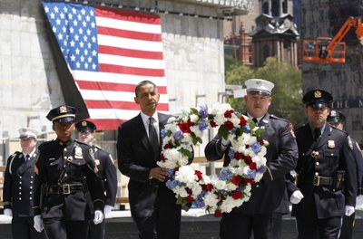 Barackas Obama dalyvauja 2001 metų rugsėjo 11-osios teroro aukų atminimo ceremonijoje