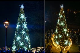 Trakuose įžiebta žavinga ir jauki Kalėdų eglė