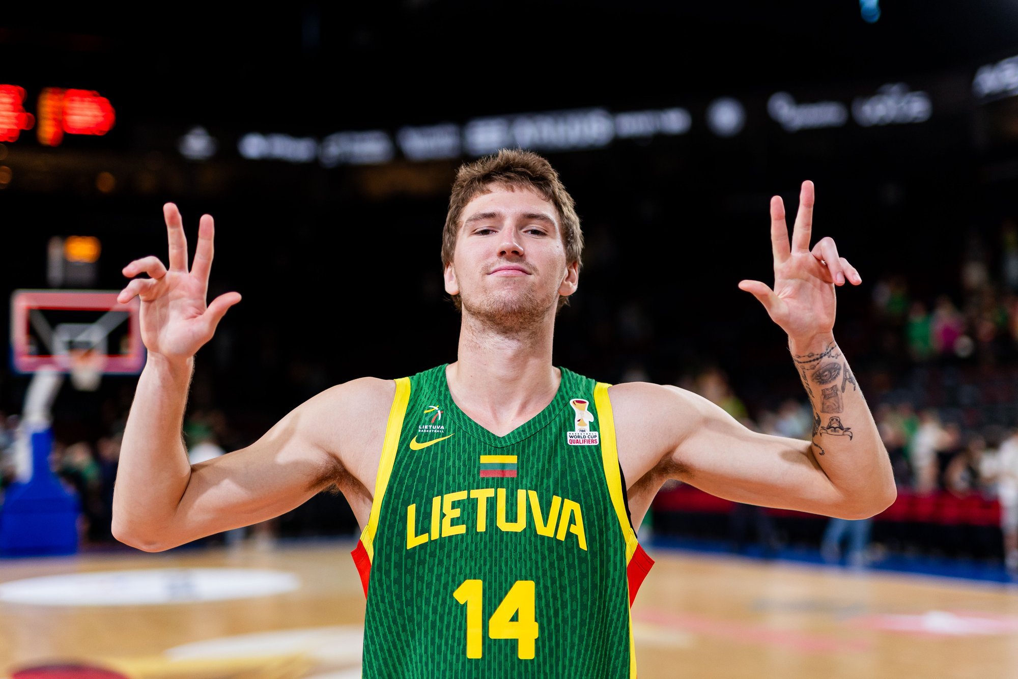 Buzelis Speaks Lithuanian, Praises Tubelis and Awaits Valančiūnas's Guidance After Key Victory