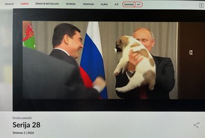 TV3 laidoje apie gyvūnus – V. Putinui įteikiamas šunelis