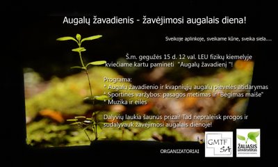 Augalų žavadienio šventės programa