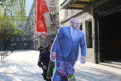 Kaune vyko bendruomenių protesto akcija prieš merą V. Matijošaitį