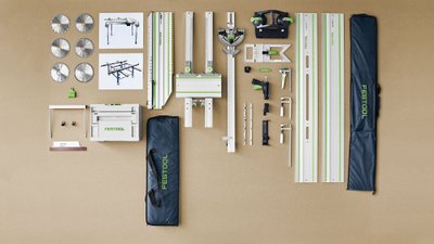  „Festool“ įgilinamųjų diskinių pjūklų priedų sistema