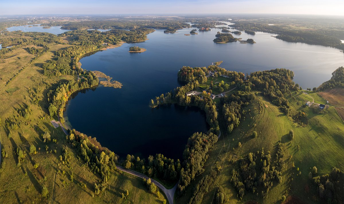 Trakai iš paukščio skrydžio, Trakų TIC nuotrauka.