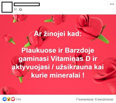 Klaidingas „Facebook“ pasirodęs teiginys