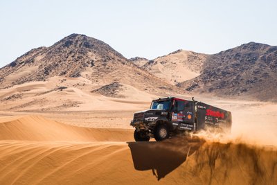 Vaidotas Žala, „SKUBA Team“ pilotas vairuoja Gerardo De Rooy`aus komandos sunkvežimį „Iveco“