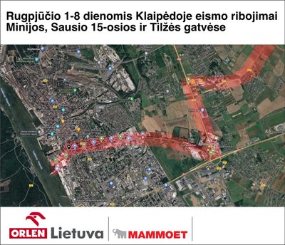 Eismo ribojimai pervežant Orlen krovinį