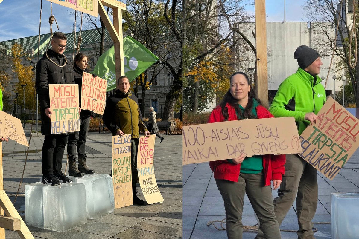Spaudai Įvyko protestas, raginantis mažinti klimato grėsmes - Delfi