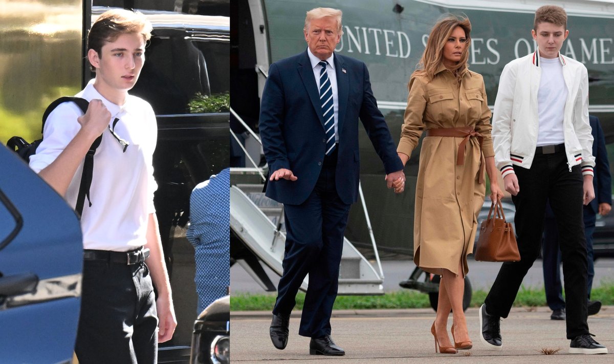 Barronas, Melania ir Donaldas Trumpai