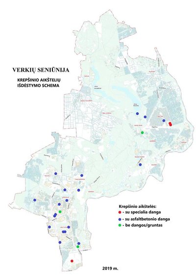 Krepšinio aikštelių Verkiuose žemėlapis // Verkių sen. nuotr.