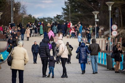 Per Šv. Velykas į Palangą atvyko žmonės iš visos Lietuvos