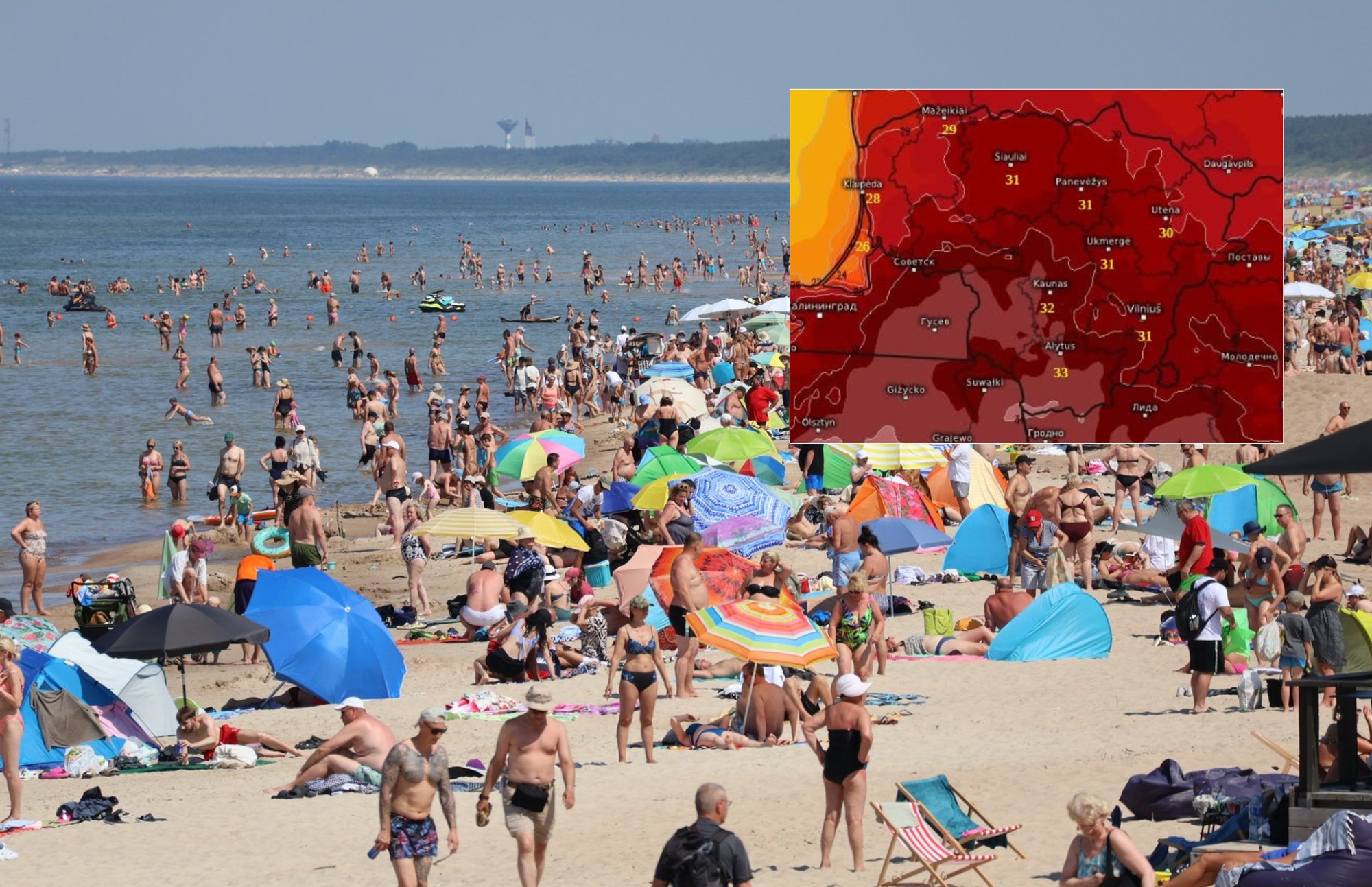 Heat warning issued for much of Lithuania as temperatures approach 33°C