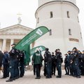 Police officers protest in Vilnius demanding for pay raise