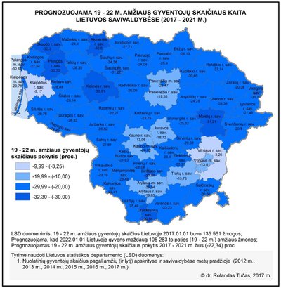 Jaunimo skaitlingumas Lietuvoje 2017-2021 m. (R. Tučo nuotr.)